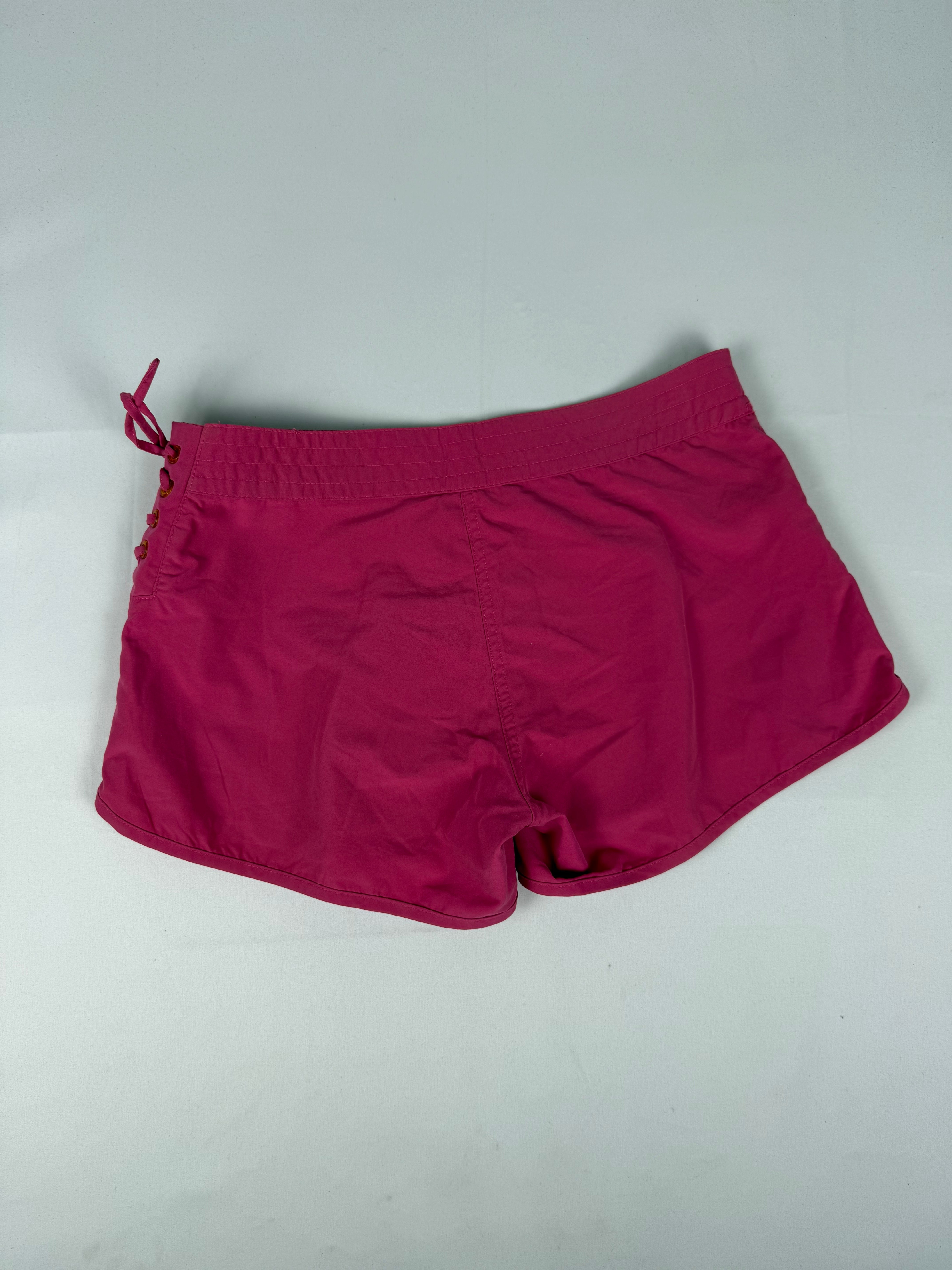 Pink lace up low rise mini short (S/M)