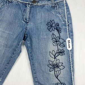Blue low rise capris 3/4 denim pants (S/M)