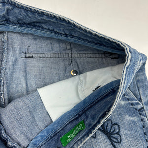 Blue low rise capris 3/4 denim pants (S/M)