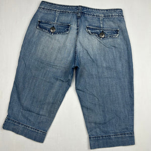 Blue low rise capris 3/4 denim pants (S/M)