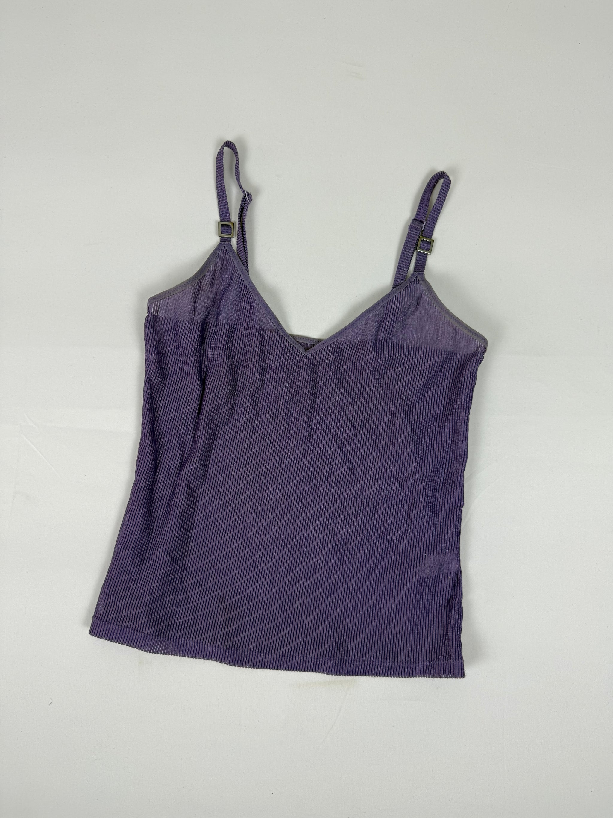 Purple striped mesh top (M)