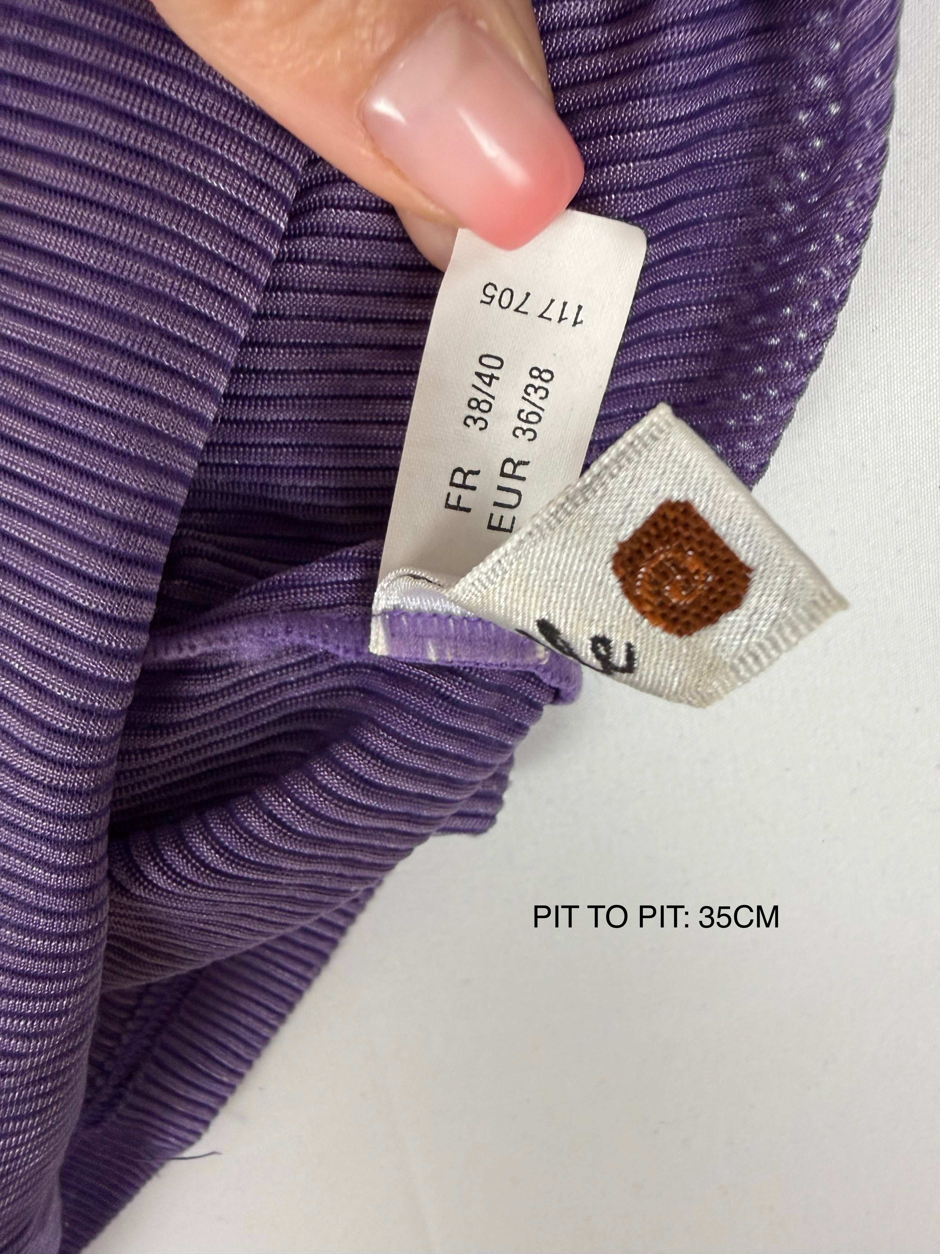 Purple striped mesh top (M)