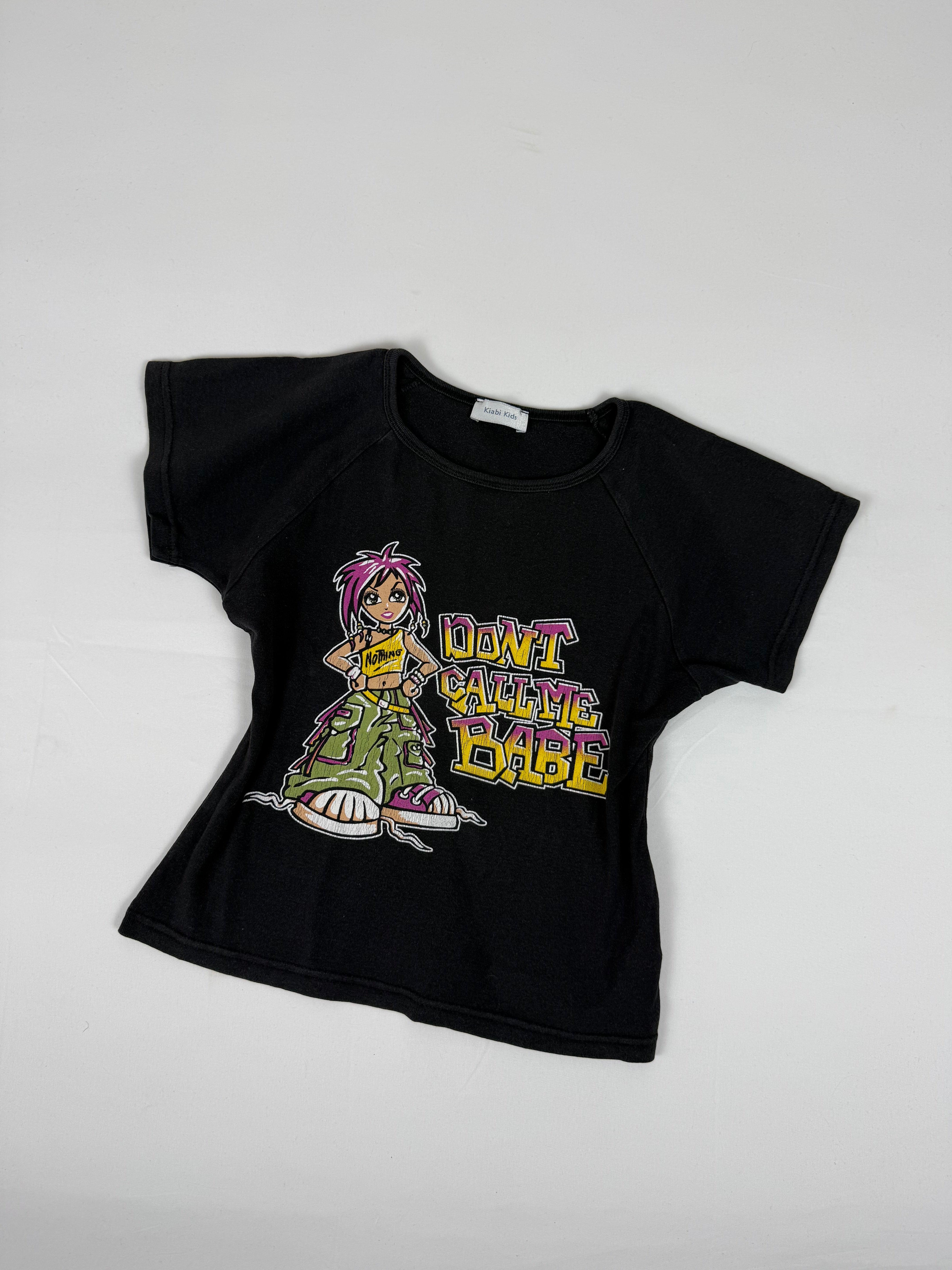 Black graphic cotton tee (M)