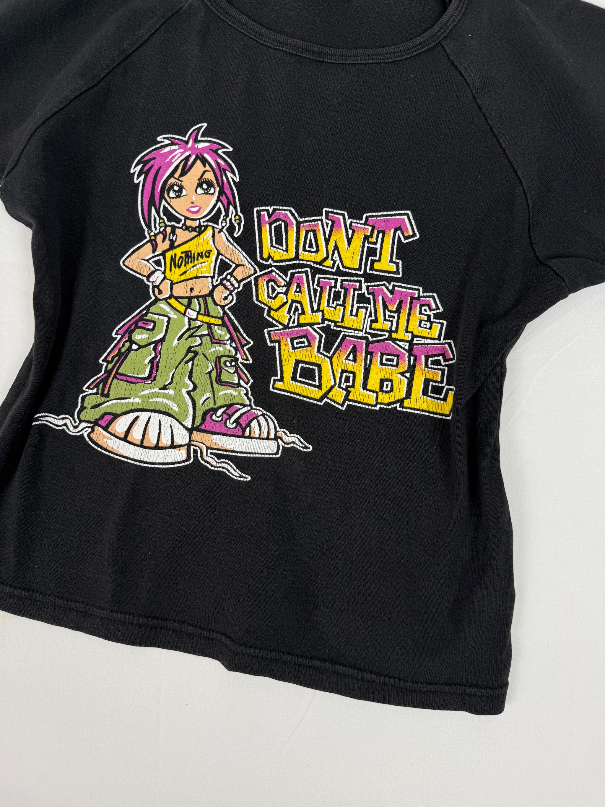 Black graphic cotton tee (M)