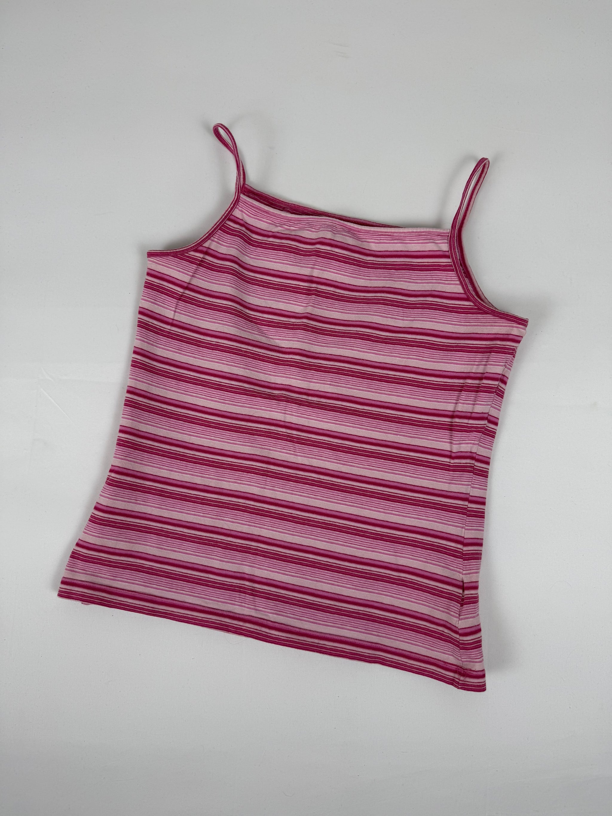 Pink striped 100% cotton cami top (XL)