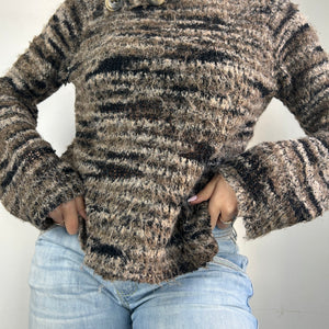 Khaki turtleneck super soft jumper (S/M)