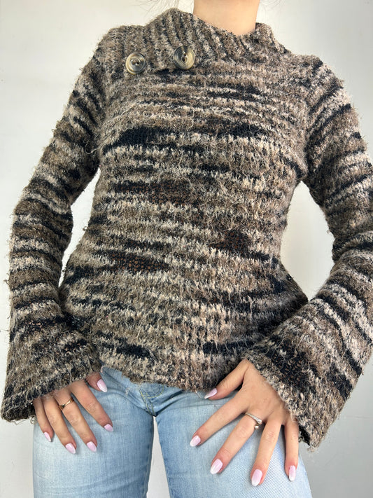 Khaki turtleneck super soft jumper (S/M)