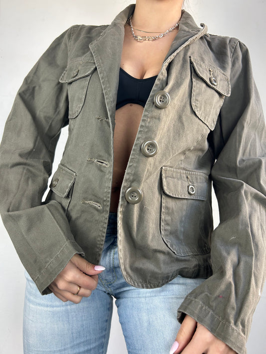 Khaki cotton office blazer jacket (M/L)