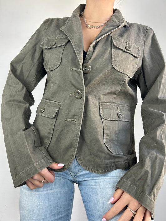 Khaki cotton office blazer jacket (M/L)