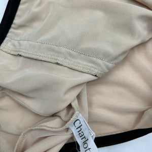 Beige lace up corset top (S)