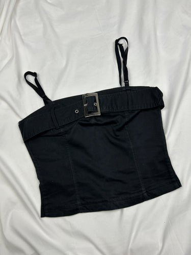Black belt buckle bustier top (S)