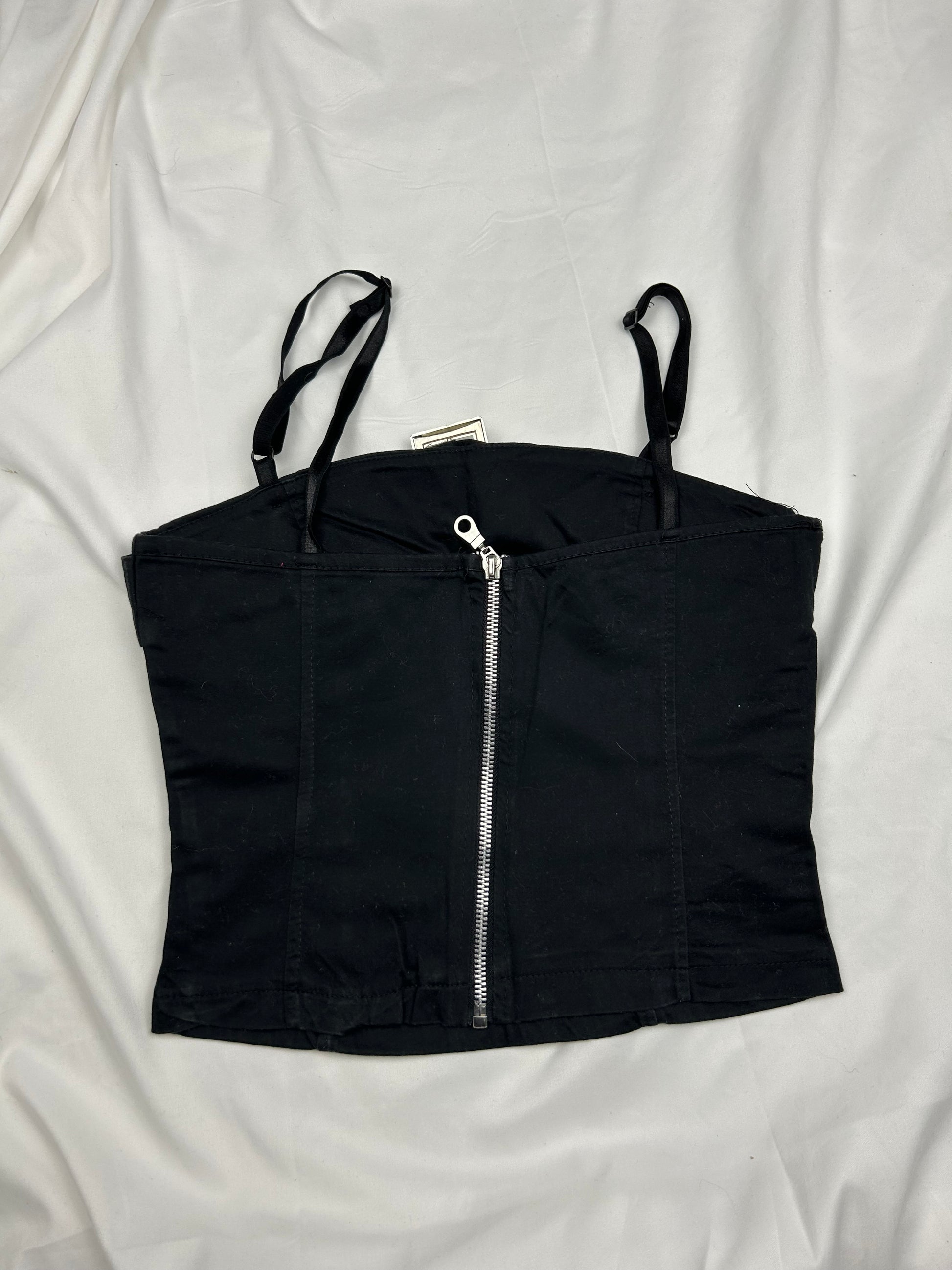 Black belt buckle bustier top (S)