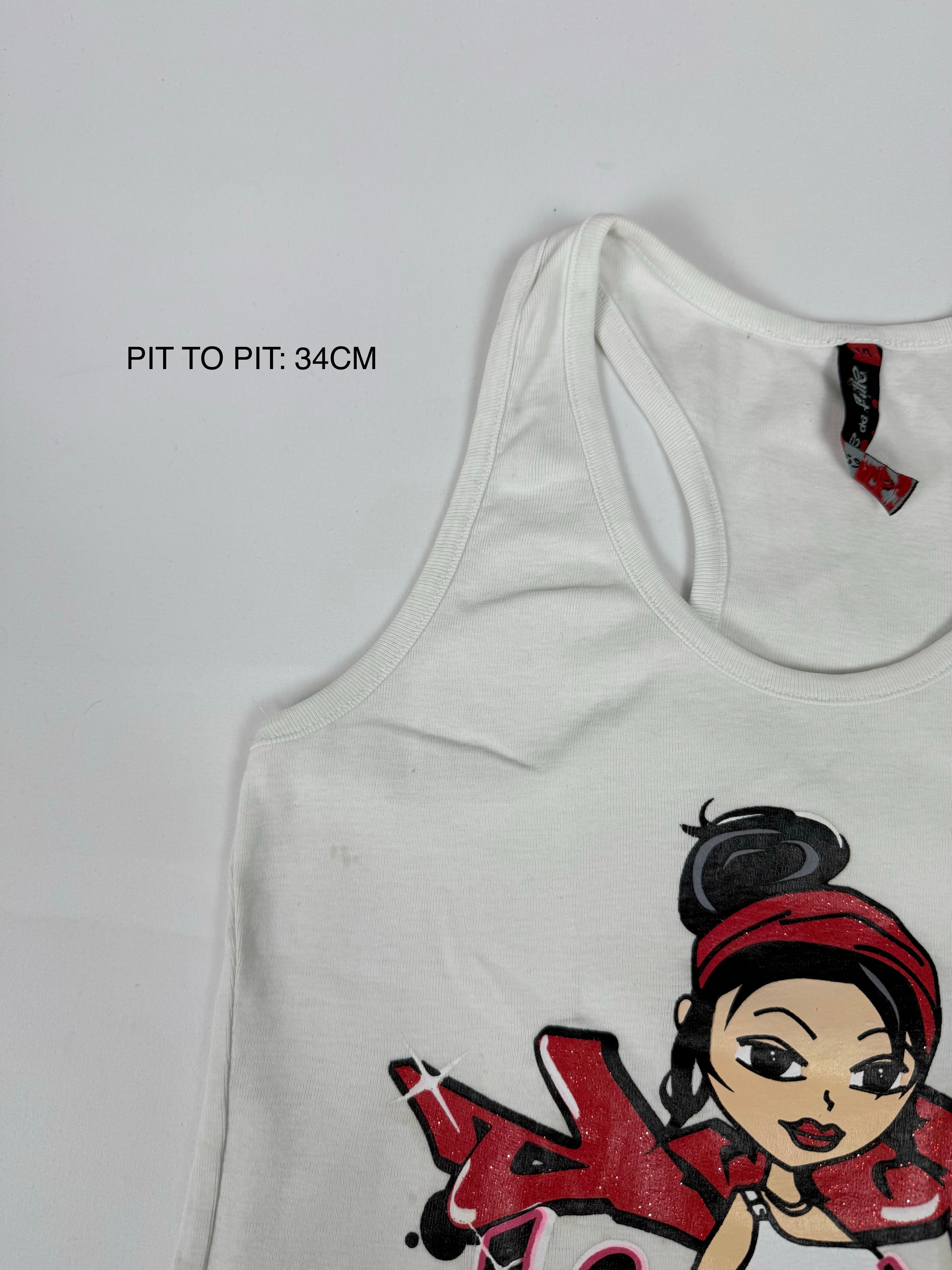 White graphic tank top (S)