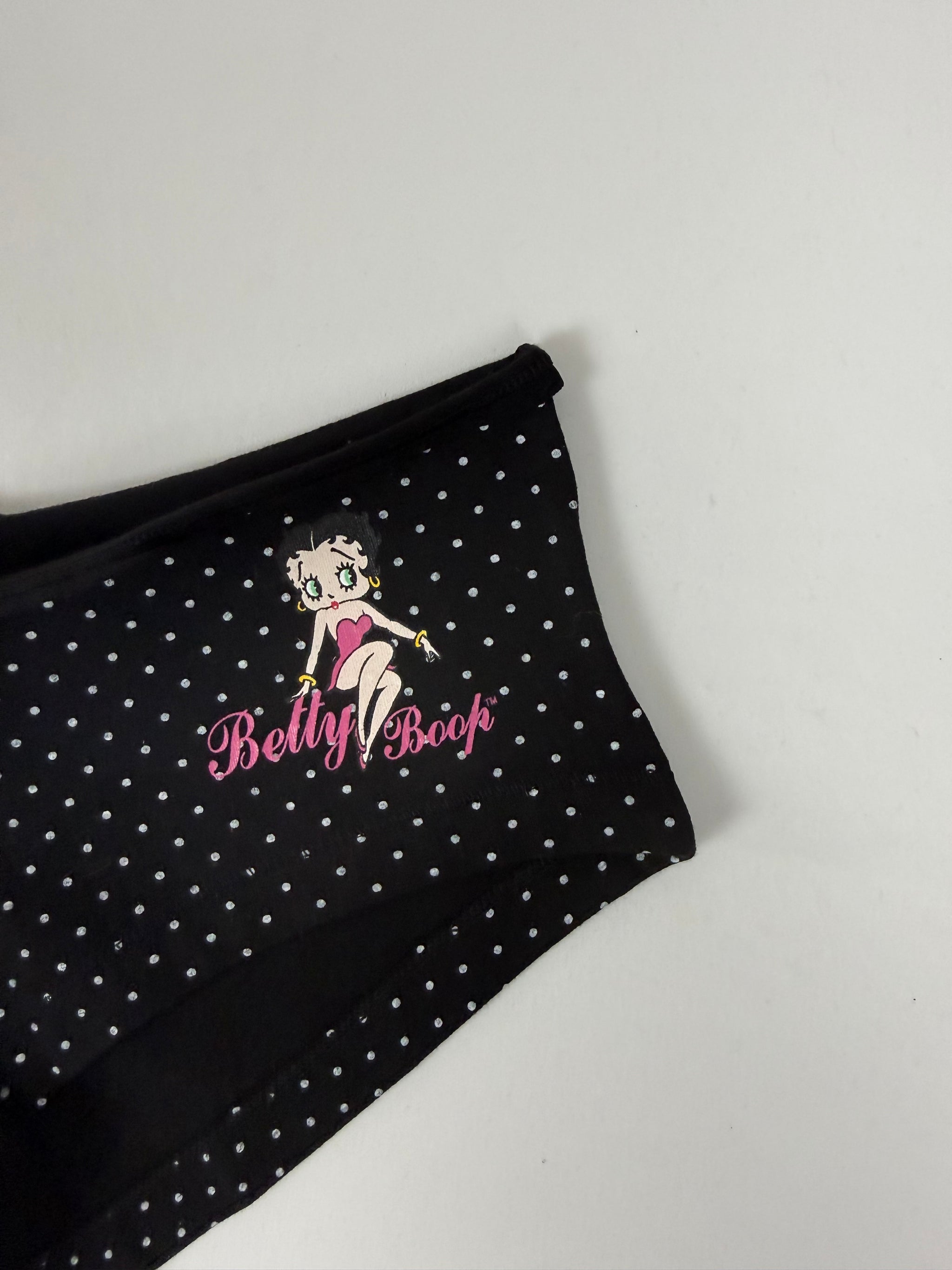 Black polka dots low rise mini shorty (S)