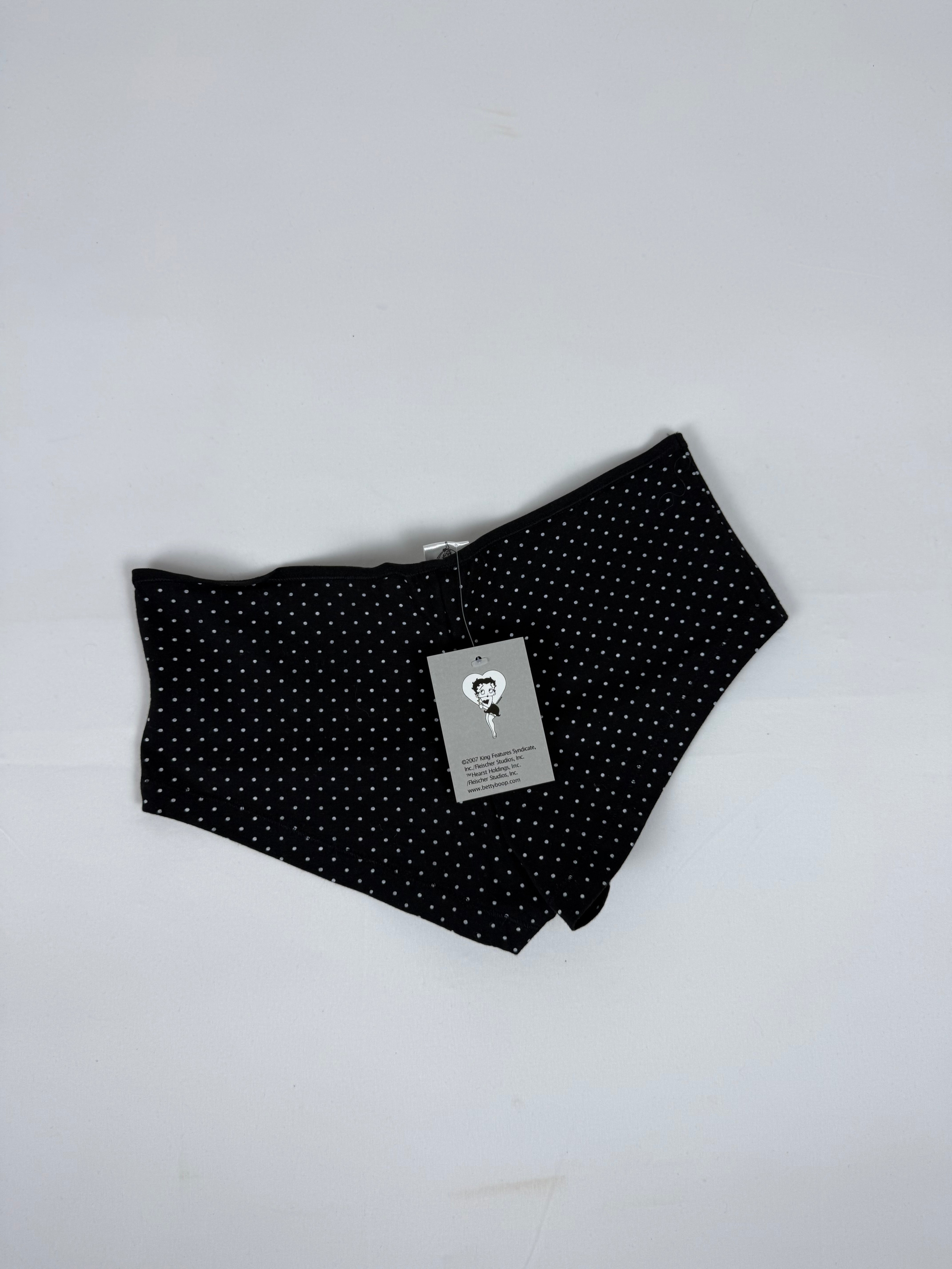 Black polka dots low rise mini shorty (S)