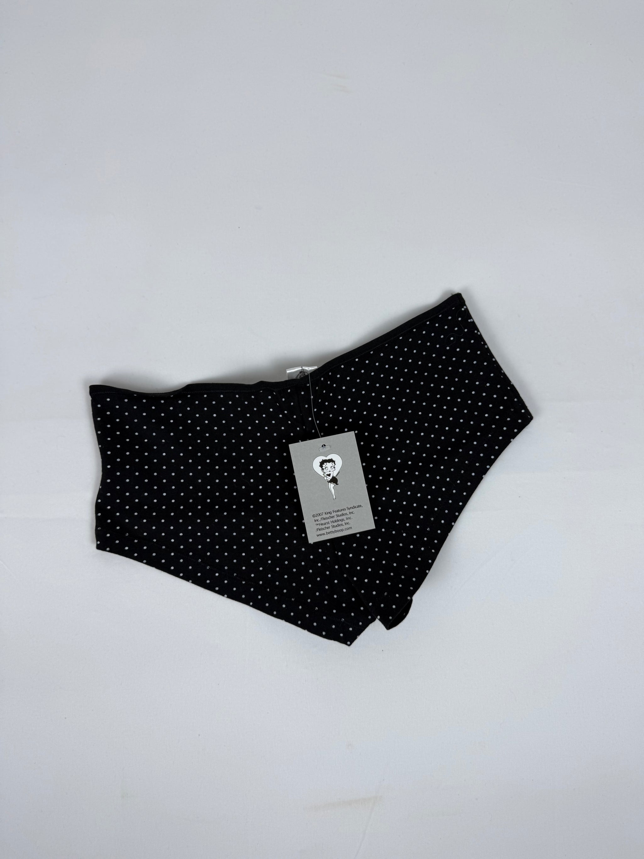 Black polka dots low rise mini shorty (S)