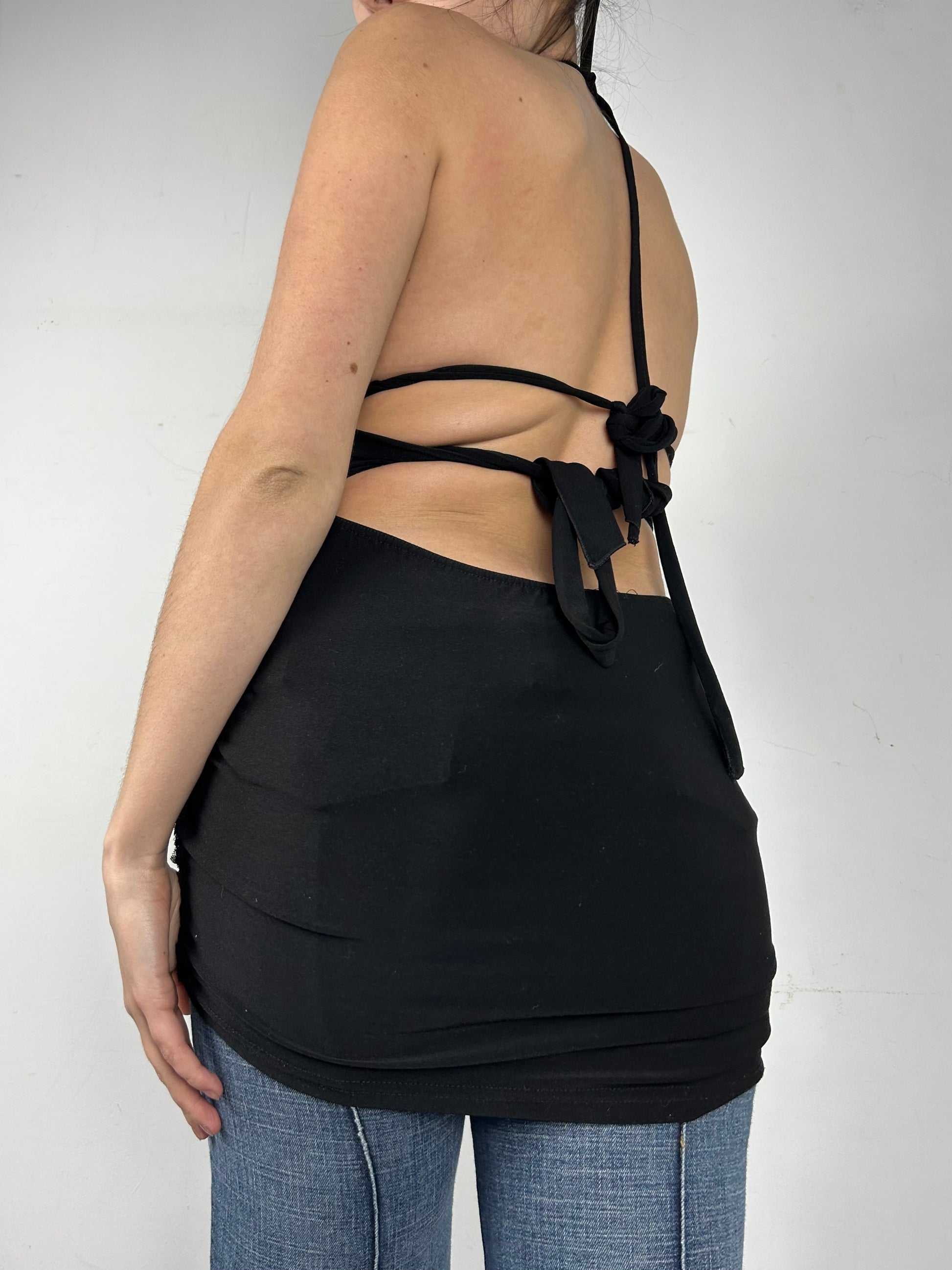 Black backless mini dress (S/M)
