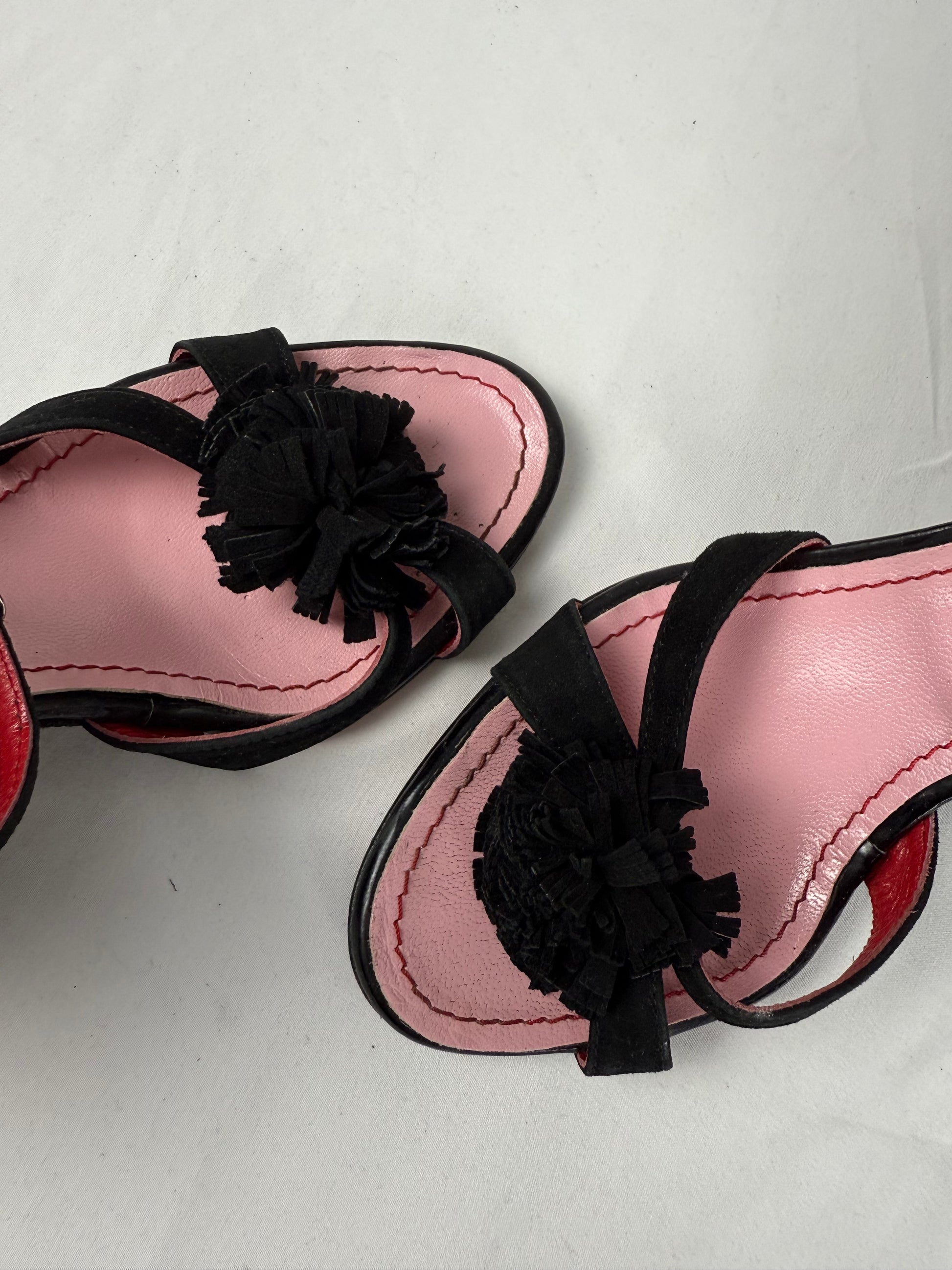 Black graphic wedge heels (37)