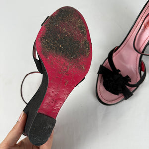 Black graphic wedge heels (37)