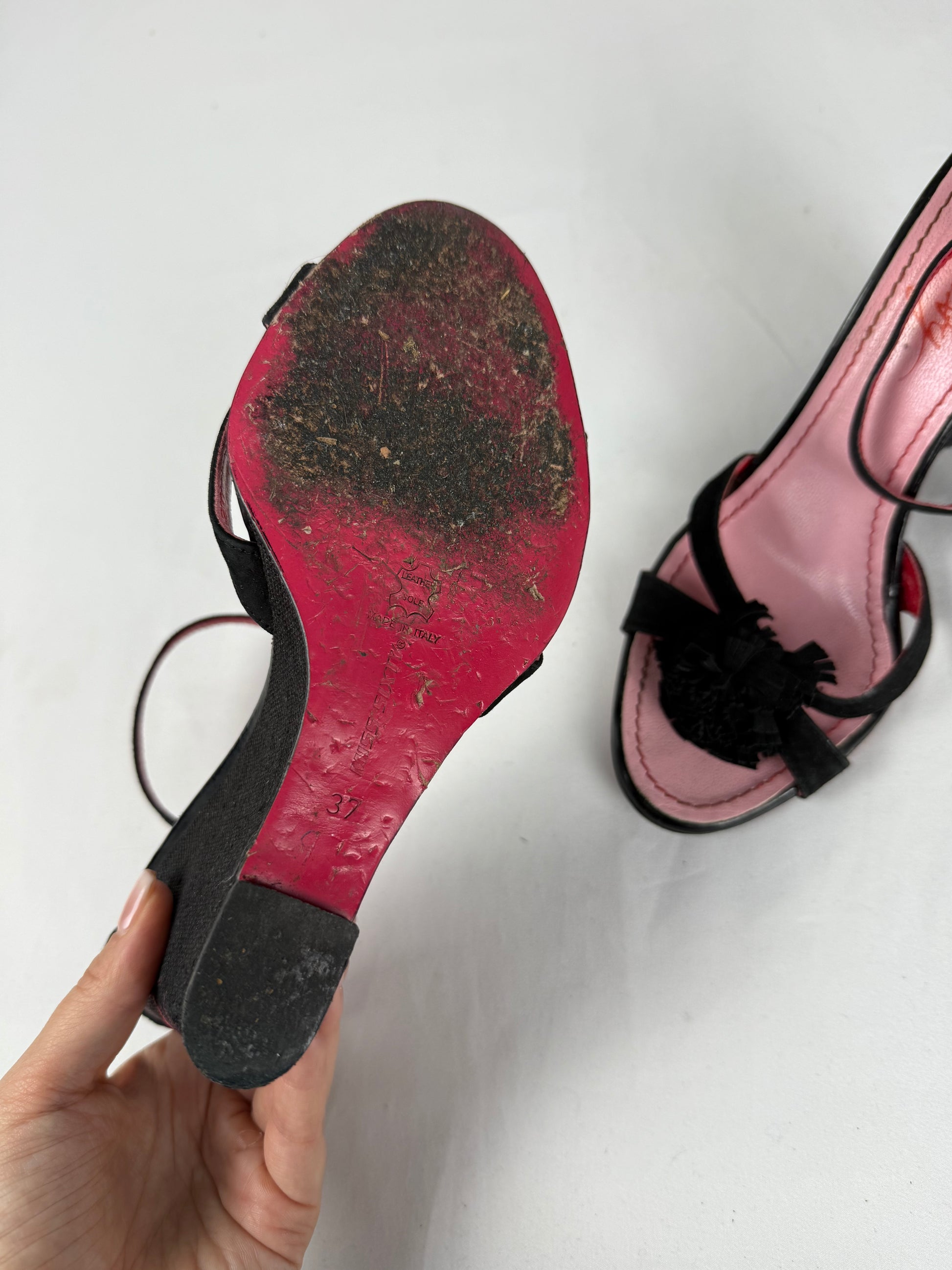 Black graphic wedge heels (37)