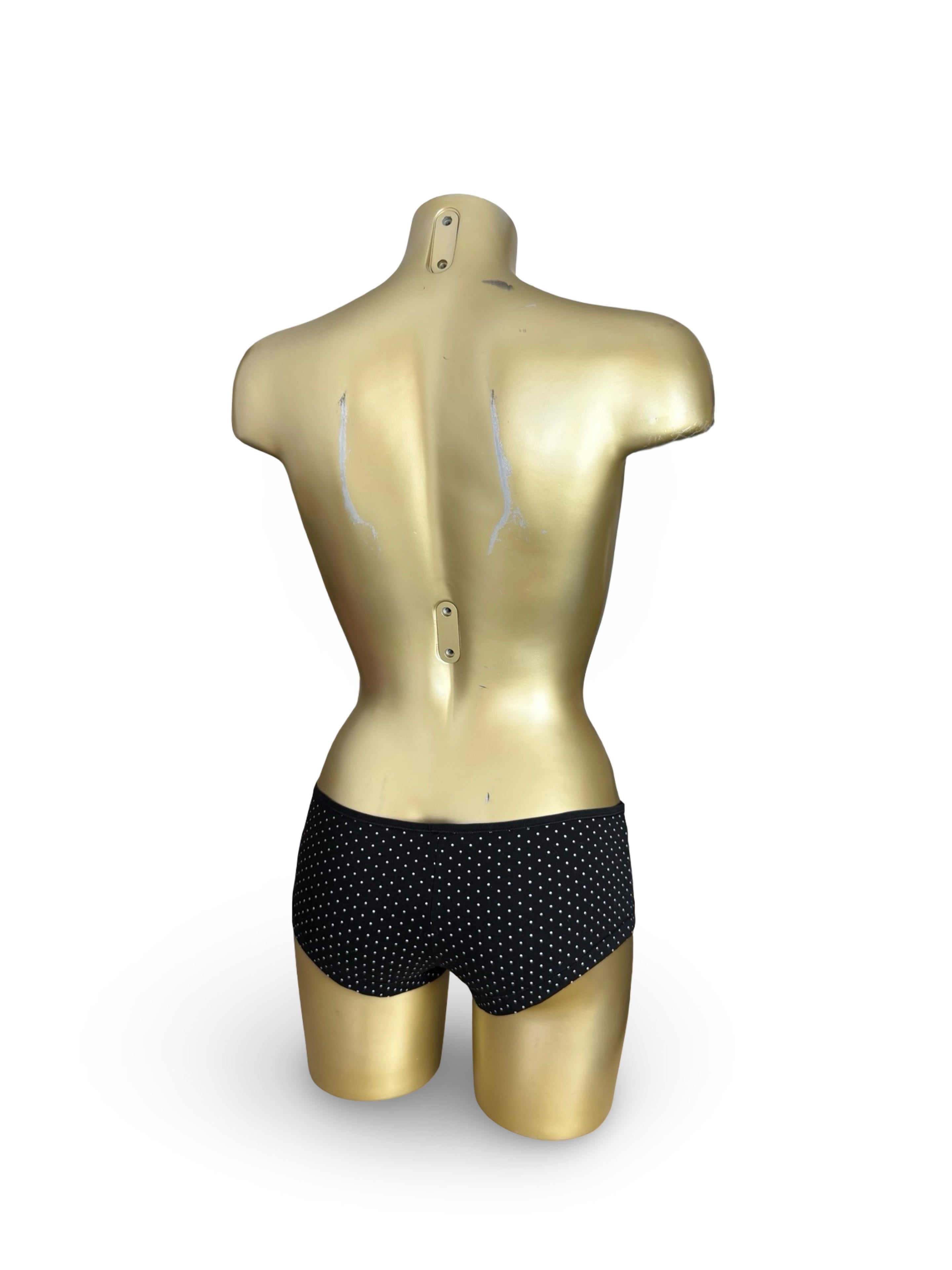 Black polka dots low rise mini shorty (S)