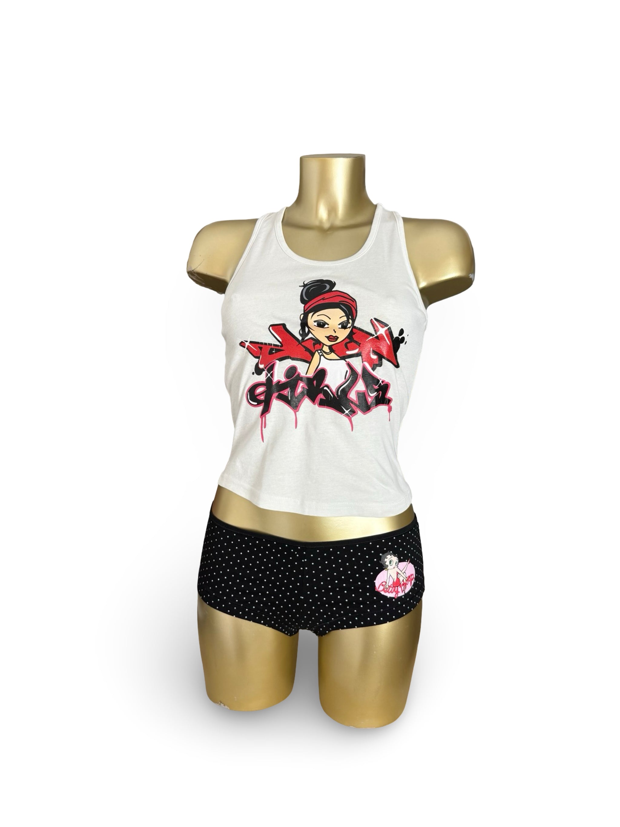 White graphic tank top (S)
