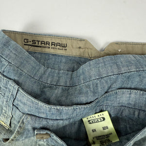 Blue denim low rise mini skirt (XS)