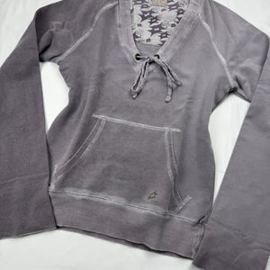 Grey lace up sweatshirt (S/M)
