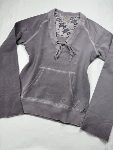 Grey lace up sweatshirt (S/M)