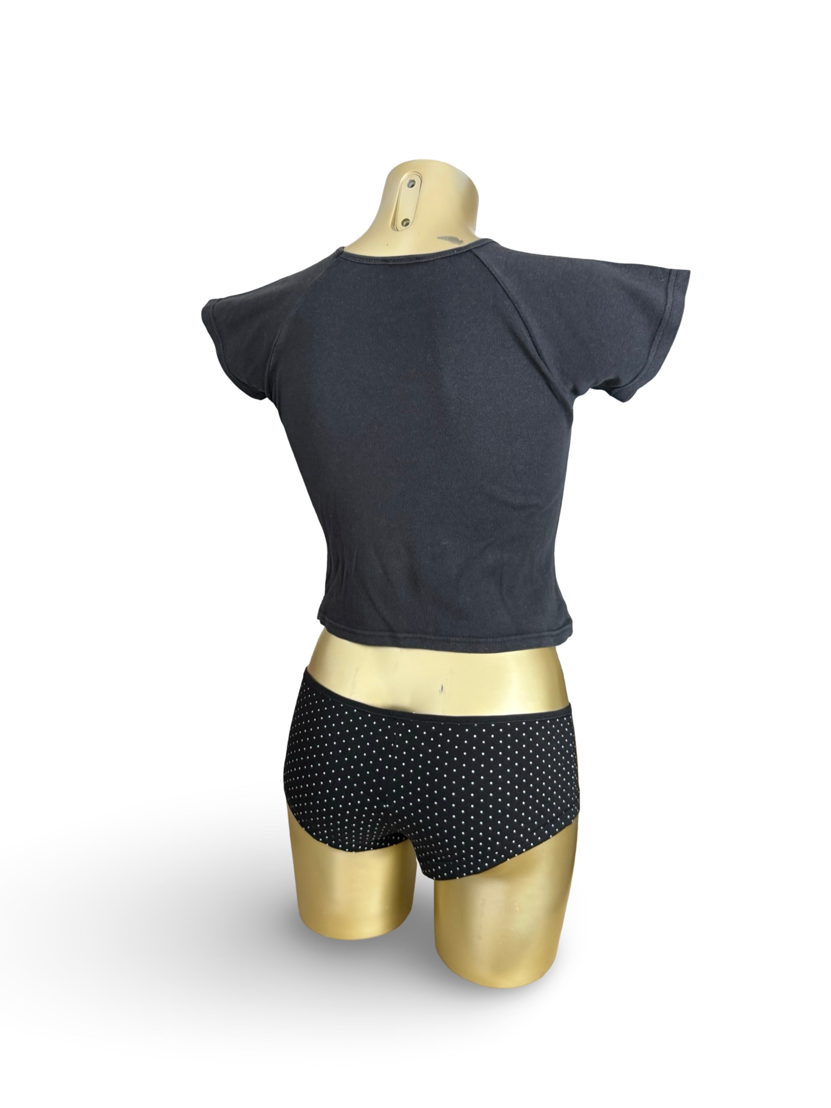 Black graphic cotton tee (M)