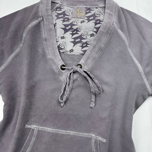 Grey lace up sweatshirt (S/M)