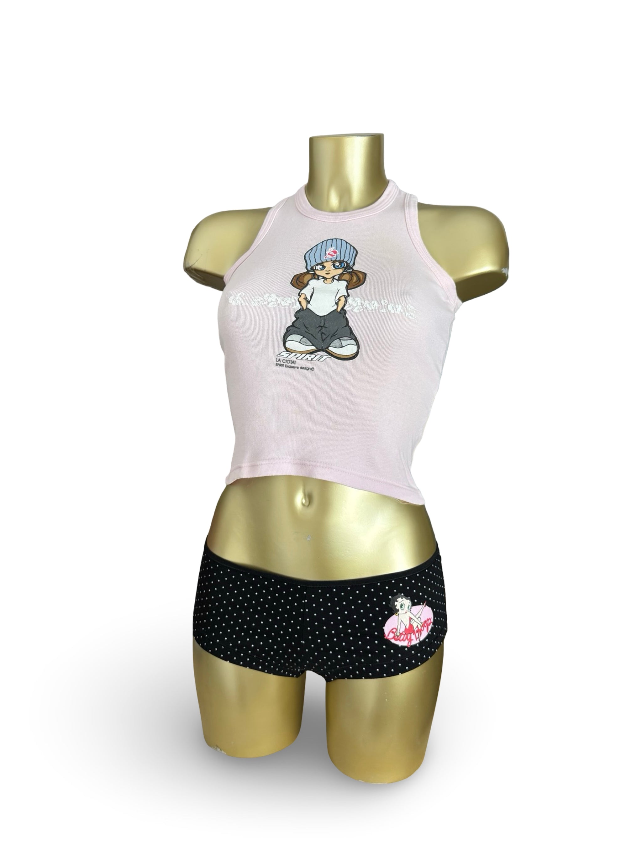 Baby pink graphic tank top (XS)