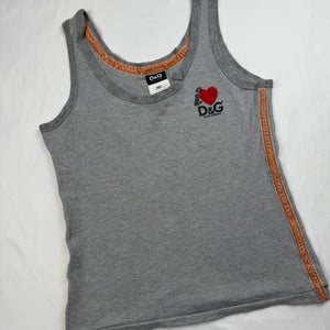Grey logo cotton tank top (XL)