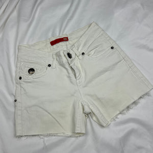 White denim low rise mini short (XS)