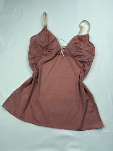 Pink mesh babydoll cami top (M/L)