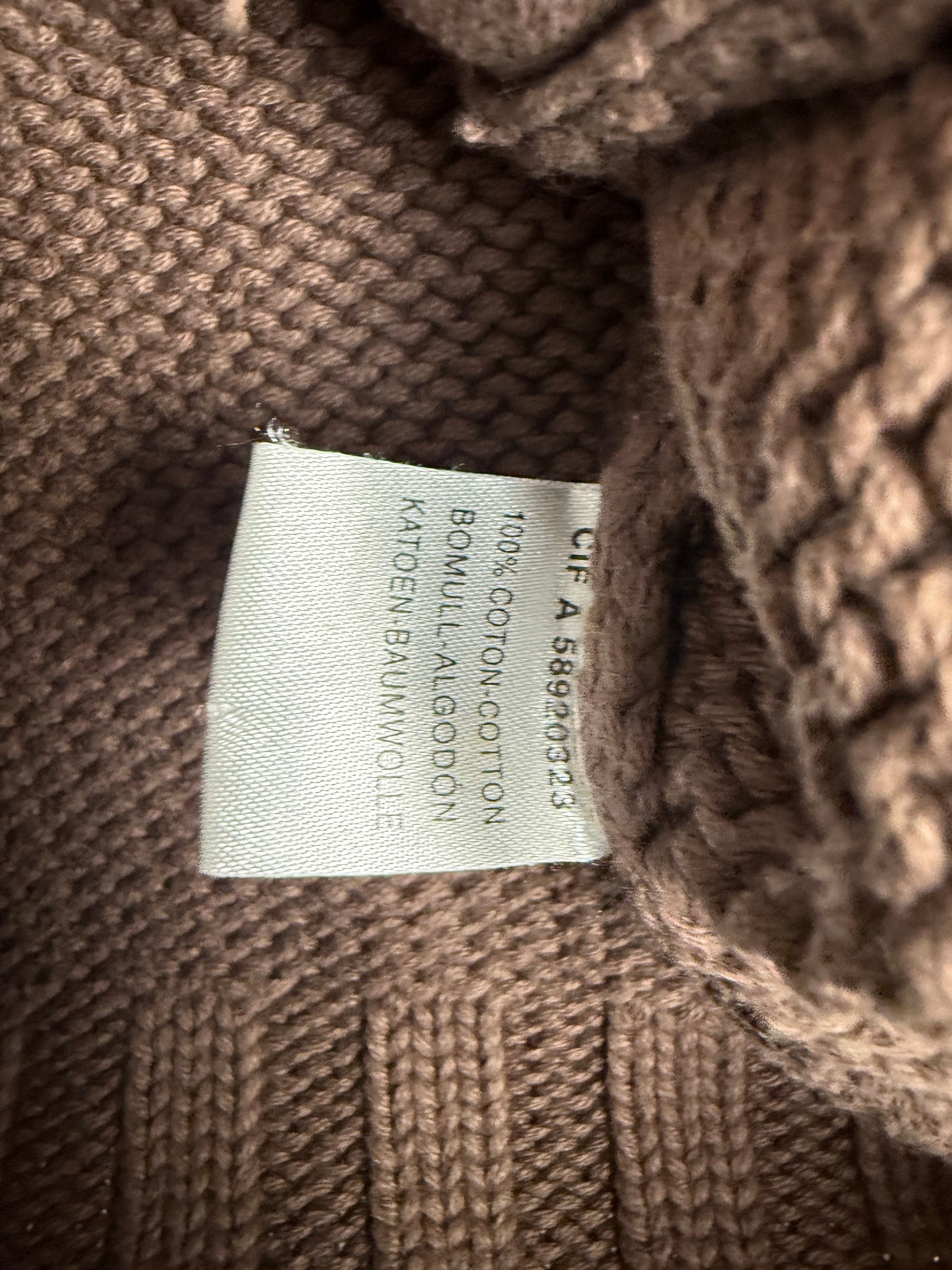 Brown 100% coton buttons up cardigan jumper (S/M)