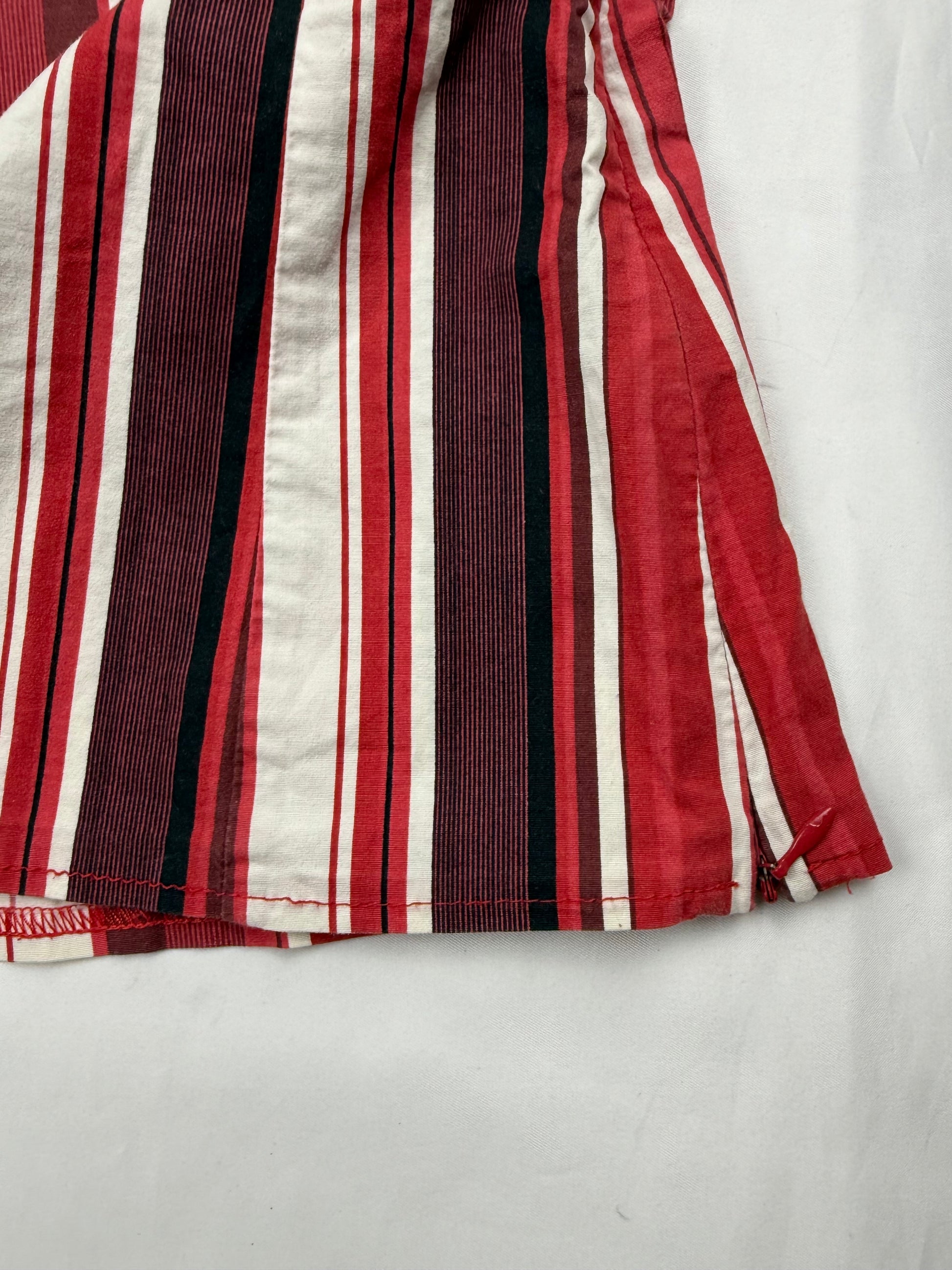 Red striped cotton cami top (S)