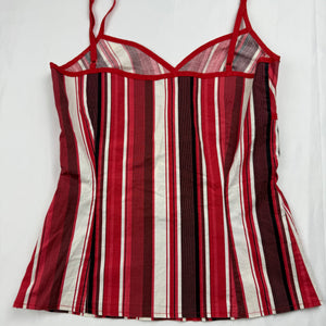 Red striped cotton cami top (S)