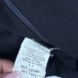 Black zip up tight fit long sleeves top (S)