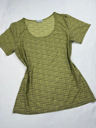 Green mesh tight fit logo tee (M/L)