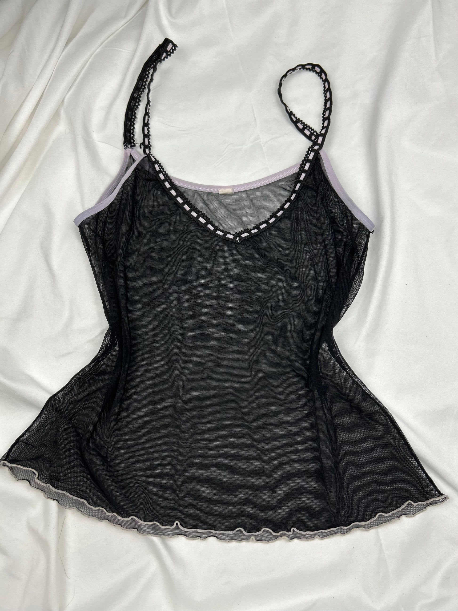 Black mesh cami top (S/M)