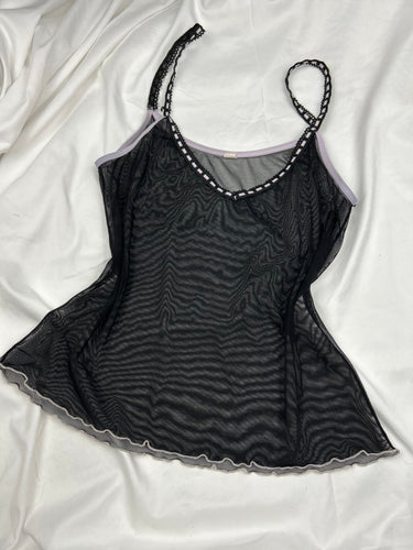 Black mesh cami top (S/M)