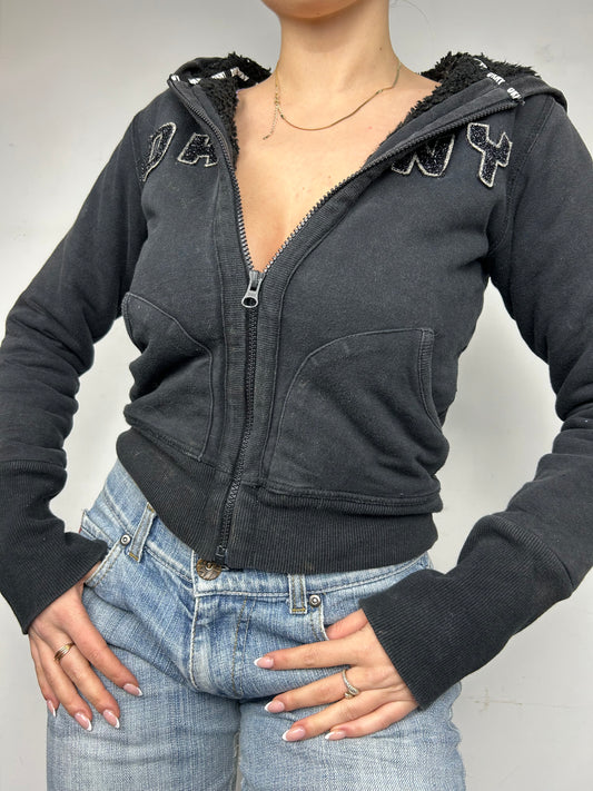 Black fleece hoodie (S)