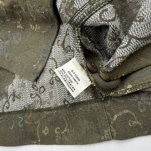 Khaki floral zip up office blazer jacket (M/L)