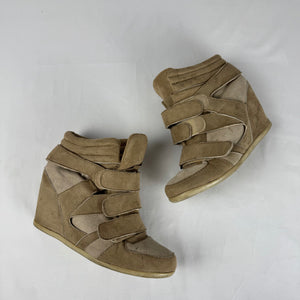 Beige wedge heels sneakers (38)