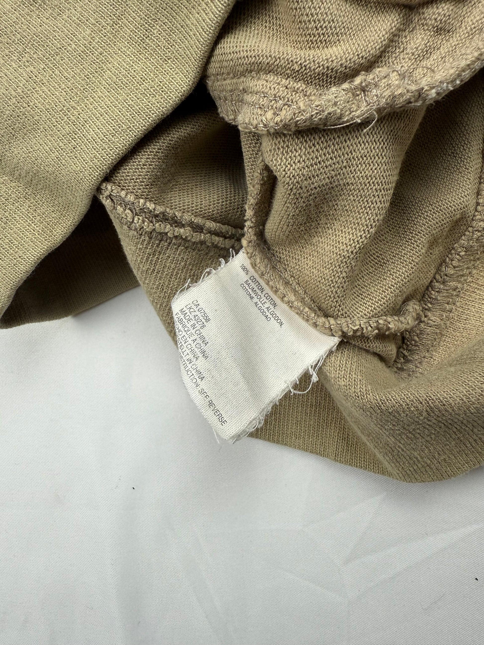 Beige ruched zip up 100% cotton sweatshirt (S)