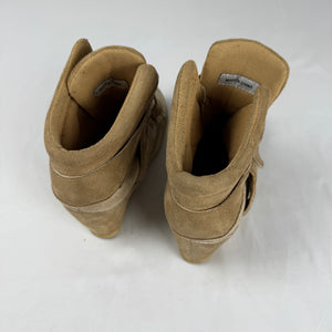 Beige wedge heels sneakers (38)