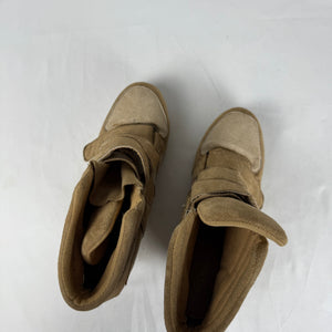 Beige wedge heels sneakers (38)