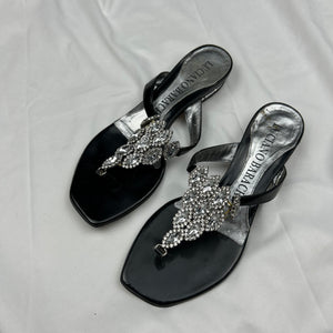 Black thong platforms rhinestones flip flop (35)