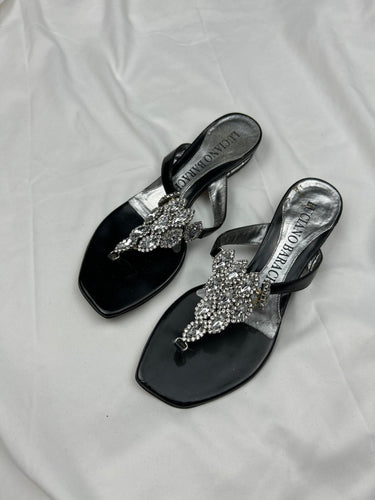 Black thong platforms rhinestones flip flop (35)